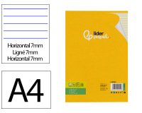 Bloc notas liderpapel encolado a4 rayado horizontal 50 hojas 80 gr color amarillo