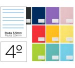 Libreta liderpapel smart a5 16 hojas 60gr cuadro pauta 4ª 3,5 mm con margen