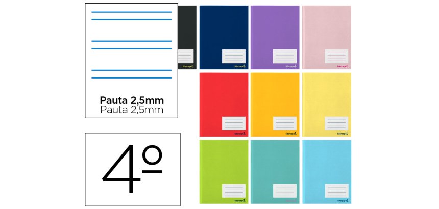 Libreta liderpapel smart a5 32 hojas 60gr cuadro pautado 2,5mm con margen