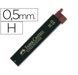 Minas faber grafito 9065 0,5 mm h estuche de 12 minas