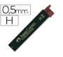 Minas faber grafito 9065 0,5 mm h estuche de 12 minas