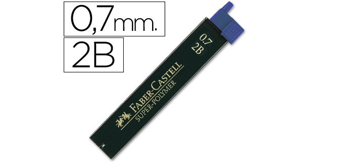 Minas faber grafito 9067 0,7 mm 2b estuche de 12 minas