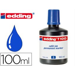 Tinta rotulador edding t-100 azul bote 100 ml