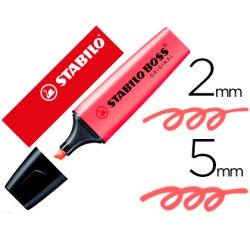 Rotulador stabilo boss fluorescente 70 rojo