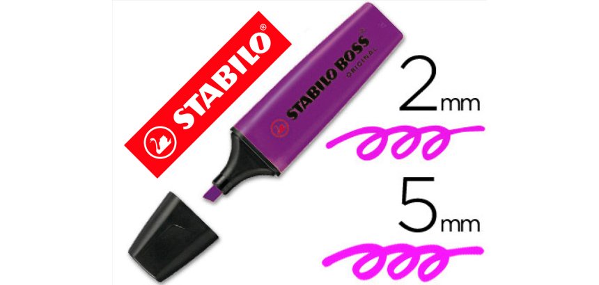 Rotulador stabilo boss fluorescente 70 lavanda