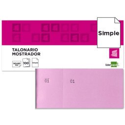 Talonario liderpapel mostrador 60x145 mm tl05 rosa con matriz