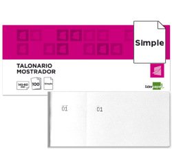 Talonario liderpapel mostrador 60x145 mm tl02 blanco con matriz