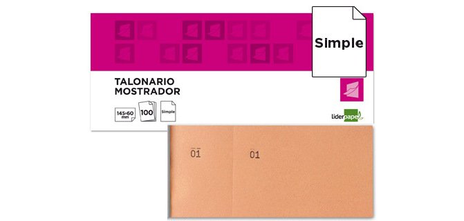 Talonario liderpapel mostrador 60x145 mm tl04 naranja con matriz