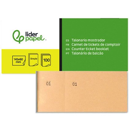 Talonario liderpapel mostrador 60x145 mm tl04 naranja con matriz