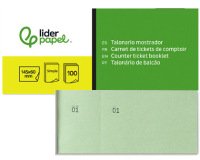 Talonario liderpapel mostrador 60x145 mm tl06 verde con matriz