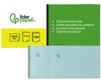 Talonario liderpapel mostrador 60x145 mm tl03 celeste con matriz