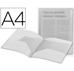 Carpeta liderpapel dossier dos bolsas 35584 polipropilenodin a4 incolora