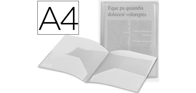 Carpeta liderpapel dossier dos bolsas 35584 polipropilenodin a4 incolora