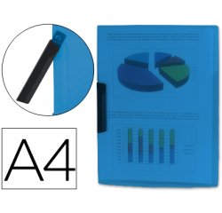Carpeta liderpapel dossier pinza lateral 35482 polipropileno din a4 azul 30 hojas pinza giratoria
