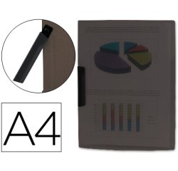 Carpeta liderpapel dossier pinza lateral 35485 polipropileno din a4 negra 30 hojas pinza giratoria