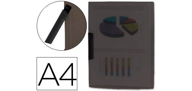 Carpeta liderpapel dossier A4 30 hojas pinza lateral de plástico giratoria polipropileno