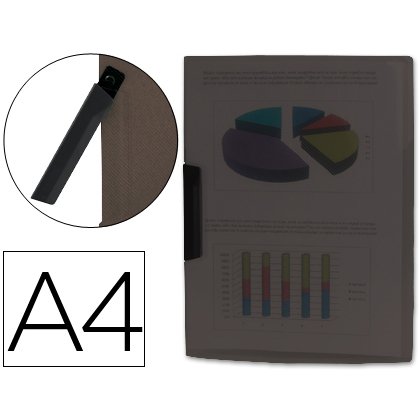 Carpeta liderpapel dossier A4 30 hojas pinza lateral de plástico giratoria polipropileno 35485 negra