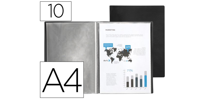 Carpeta liderpapel escaparate fundas polipropileno traslucida din a4