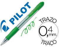 Boligrafo pilot super grip verde retractil sujecion de caucho tinta base de aceite