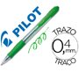 Boligrafo pilot super grip verde retractil sujecion de caucho tinta base de aceite