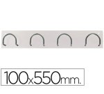 Perchero metalico 611 pared 4 colgadores color blanco 55x10x5 cm