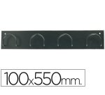 Perchero metalico 611 pared 4 colgadores color negro 55x10x5 cm