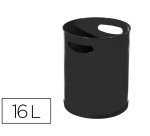 Papelera metalica con asas 111 negra 30x25 cm