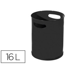 Papelera metalica con asas 111 negra 30x25 cm