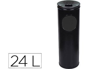 Cenicero papelera redondo 401 negro metalico 66x21,5 cm