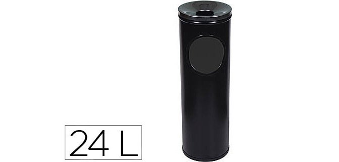 Cenicero papelera redondo 401 negro metalico 66x21,5 cm