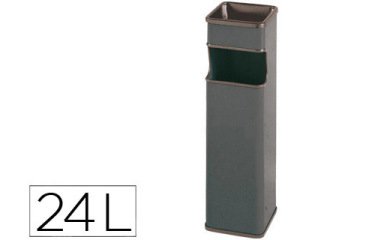 Cenicero papelera cuadrado 403 gris metalico 66x19x19 cm