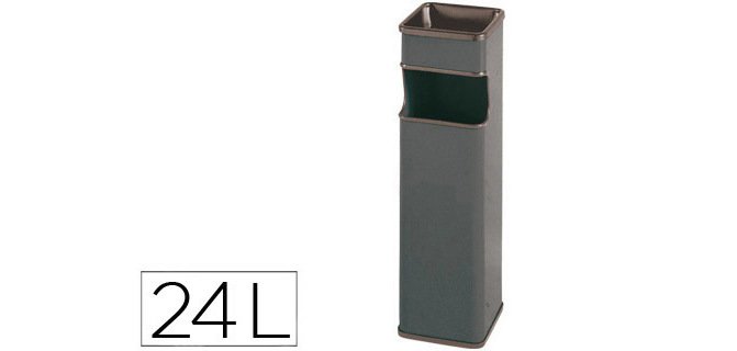 Cenicero papelera cuadrado 403 gris metalico 66x19x19 cm