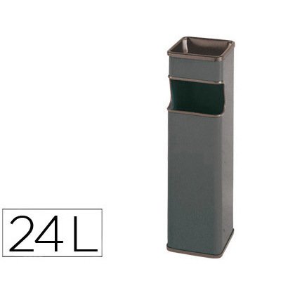 Cenicero papelera cuadrado 403 gris metalico 66x19x19 cm
