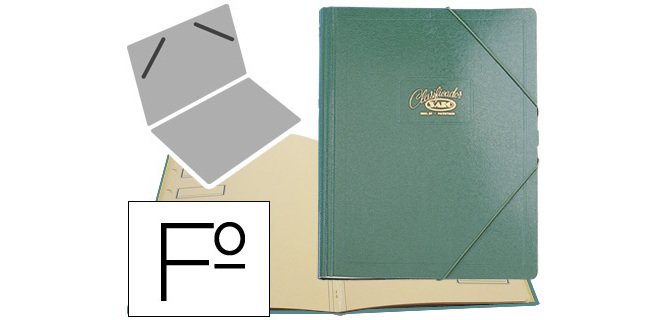 Carpeta clasificador carton compacto saro folio verde 12 departamentos