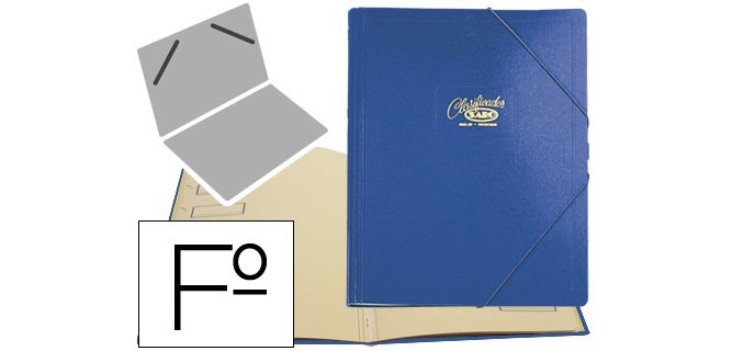 Carpeta clasificador carton compacto saro folio azul 12 departamentos