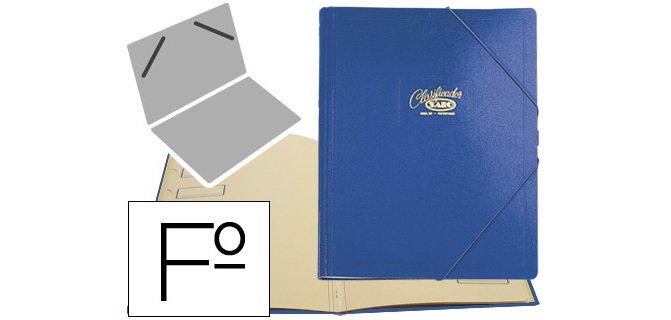Carpeta clasificador carton compacto saro folio azul 12 departamentos
