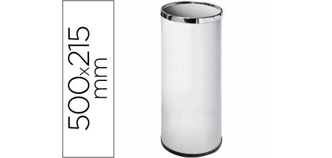 Paraguero metalico 301 blanco aros cromados 50x21,5 cm