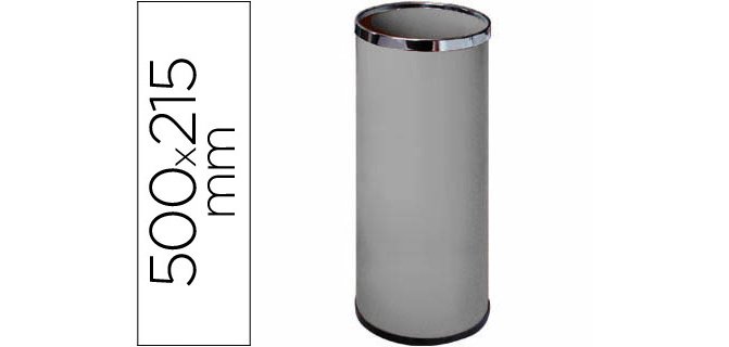 Paraguero metalico 301 gris aros cromado 50x21,5 cm