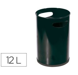 Papelera metalica con asas 101 negra 32x21 cm 12 litros