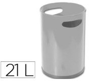 Papelera metalica con asas 101 gris 32x21 cm