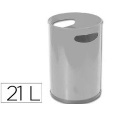 Papelera metalica con asas 101 gris 32x21 cm