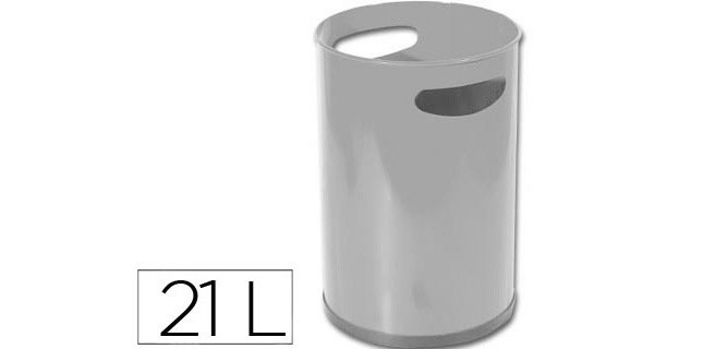 Papelera metalica con asas 101 gris 32x21 cm