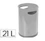 Papelera metalica con asas 101 gris 32x21 cm