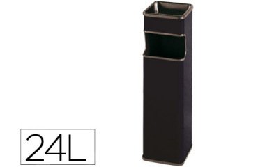 Cenicero papelera cuadrado 403 negro metalico 66x19x19 cm