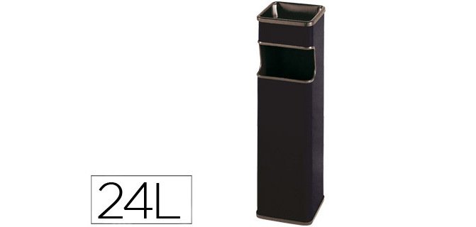 Cenicero papelera cuadrado 403 negro metalico 66x19x19 cm