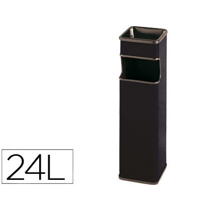 Cenicero papelera cuadrado 403 negro metalico 66x19x19 cm