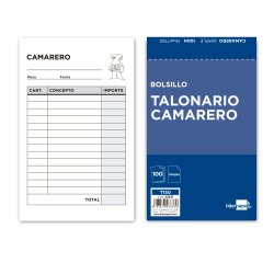 Talonario liderpapel camarero bolsillo original t150