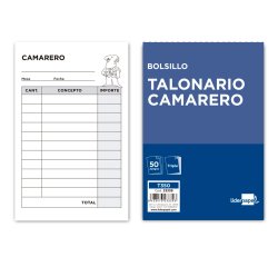 Talonario liderpapel camarero bolsillo original y 2 copias t350
