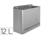 Papelera metalica de pared gris 285x125x325 mm