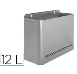 Papelera metalica 99 de pared gris 285x125x325 mm